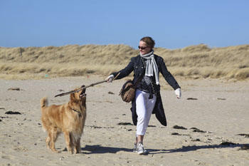 Mit dem Hund am Strand  / Bild 30948896